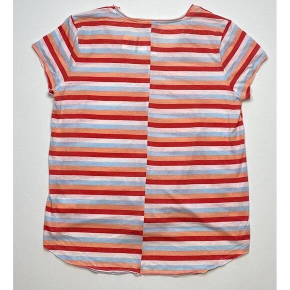 William Rast Burnout Shirt Top Large Striped Juniors' Tie-Front Scoop Neck NEW - Picture 3 of 9